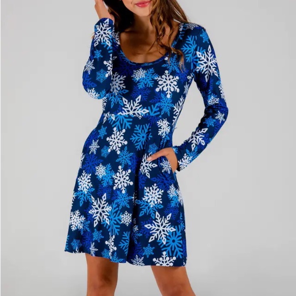 Shinesty Brand New The Young Frosty Snowflake Skater Dress (S)